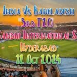 ''India Vs Bangladesh'' 3rd T20 Hyderabad Tickets - 12 Oct 2024
