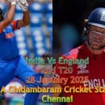 India Vs England'' 2nd T20 Tickets Buy Chennai 28 January 2025''