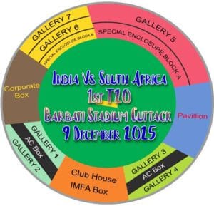 India Vs South Africa Cuttack 1st T20 Tickets 9 December 2025 ”Barabati Cricket Stadium”