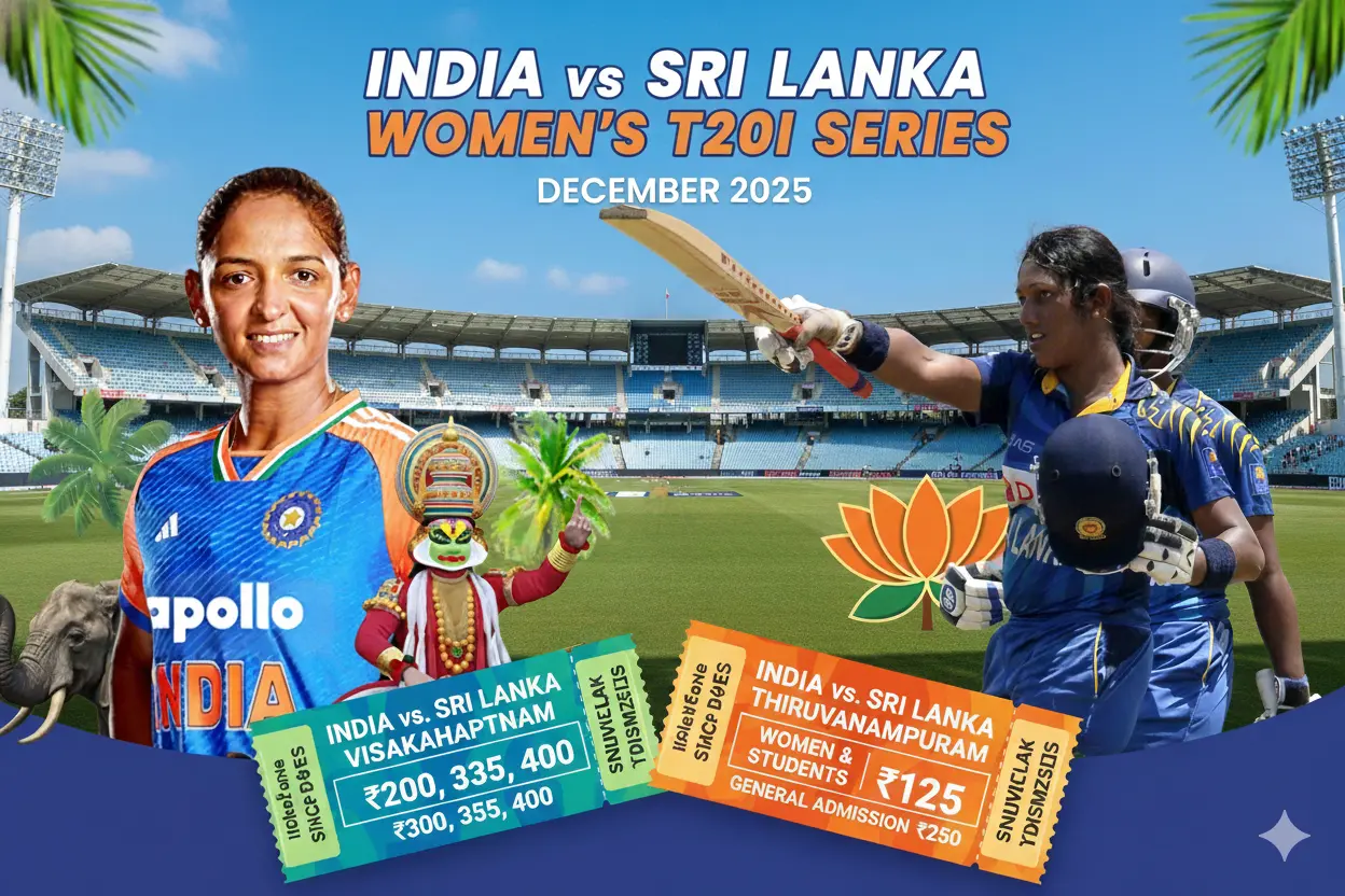 India Vs Sri Lanka Women's 3rd, 4th & 5th T20 Tickets @ 'Thiruvananthapuram'