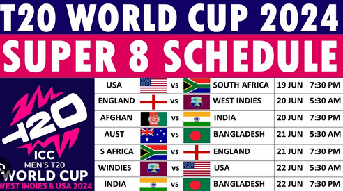 T20 World Cup 2026 Super 8 Full Schedule