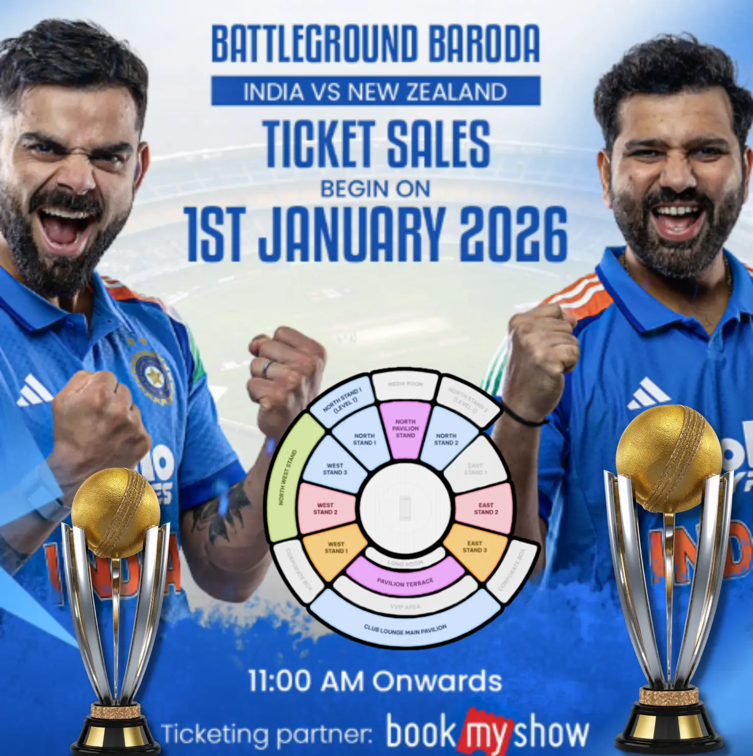 India Vs New Zealand Tickets Sale Start From 1 January 2026