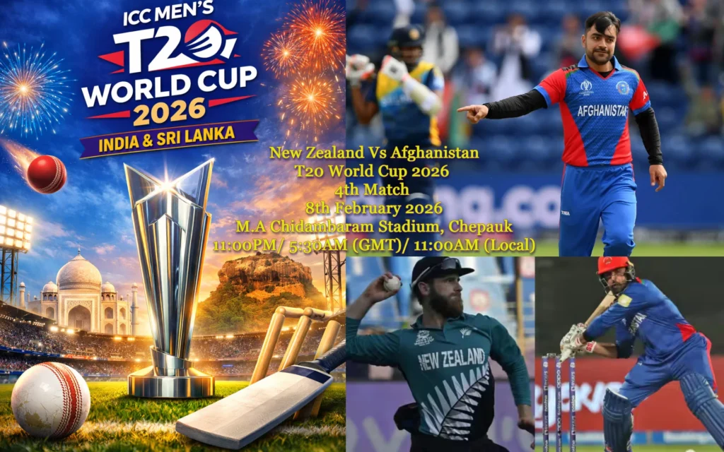 New Zealand Vs Afghanistan 4th Match T20 World Cup 2026 Schedule, Tickets, Predication