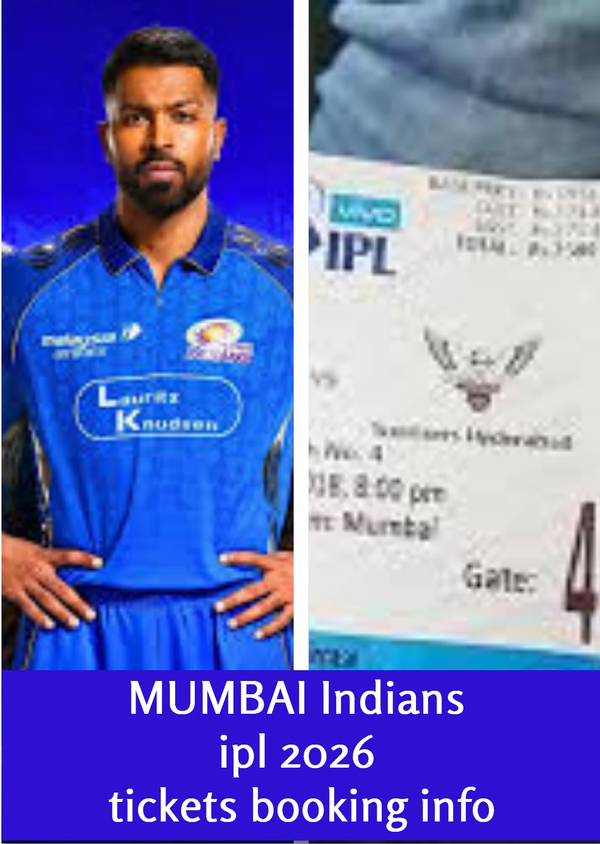 TATA IPL Mumbai India Match Tickets Booking Process & Price 2026