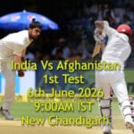 India Va Afghanistan 1st Test New Chandigarh 6-10 June 2026 Tickets