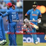 India Vs Afghanistan 1st ODI 'Dharamshala' Tickets 14 June 2026