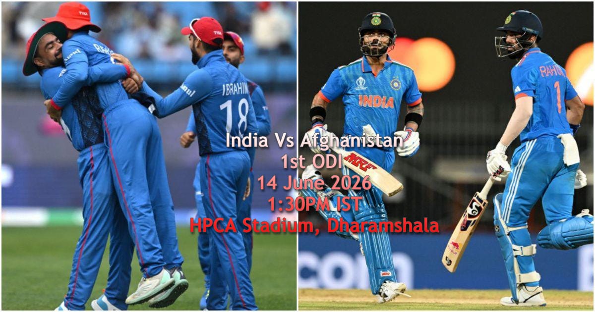 India Vs Afghanistan 1st ODI 'Dharamshala' Tickets 14 June 2026