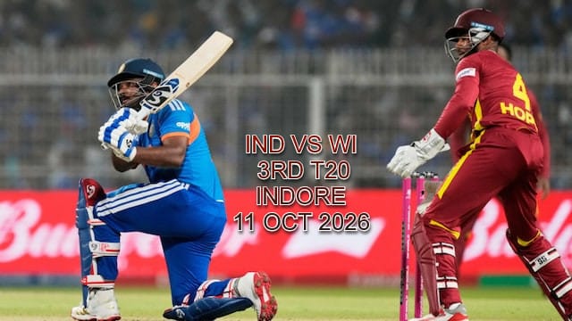 India Vs West Indies 3rd T20 Indore Match Tickets @ BookMyShow 11 October 2026