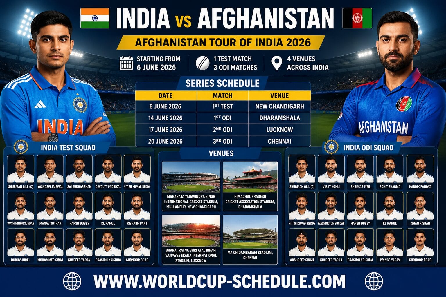 India Vs Afghanistan Schedule 2026 || Afghanistan Tour India || Dates, Venue, Time