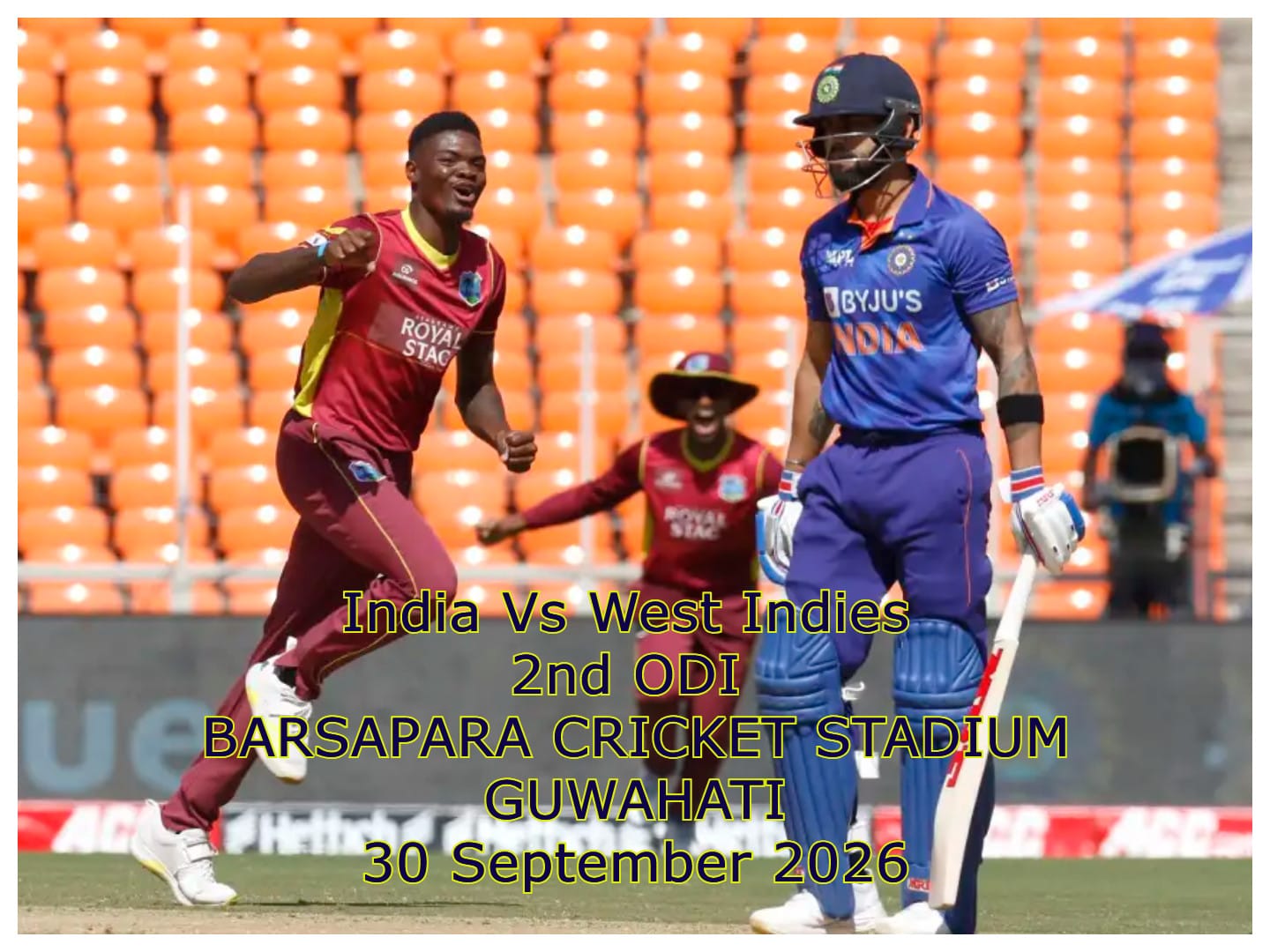 India Vs West Indies 2nd ODI - Guwahati || 30 Sep 2026 Tickets
