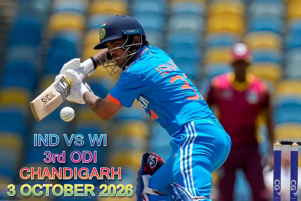 India Vs West Indies 3rd ODI - New Chandigarh @ 3rd October 2026