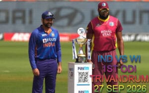 India Vs West Indies 1st ODI - Thiruvananthapuram || 27 SEP 2026