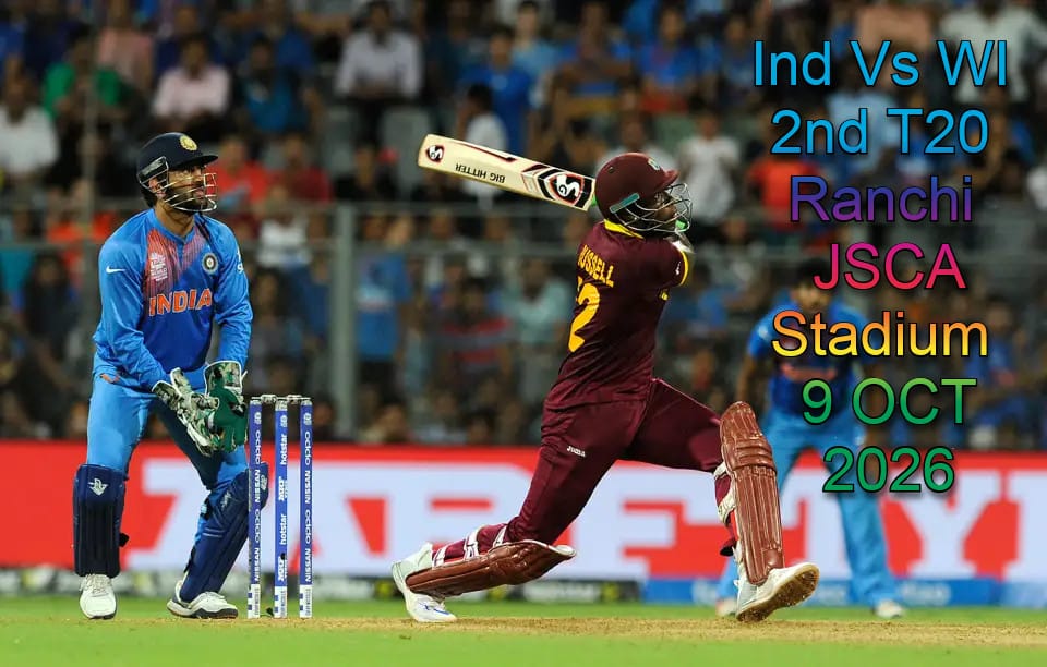 India Vs West Indies 2nd T20 ''Ranchi Tickets - 9 Oct 2026"